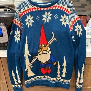 Toddland Men’s Gnome Patterned Blue Sweater